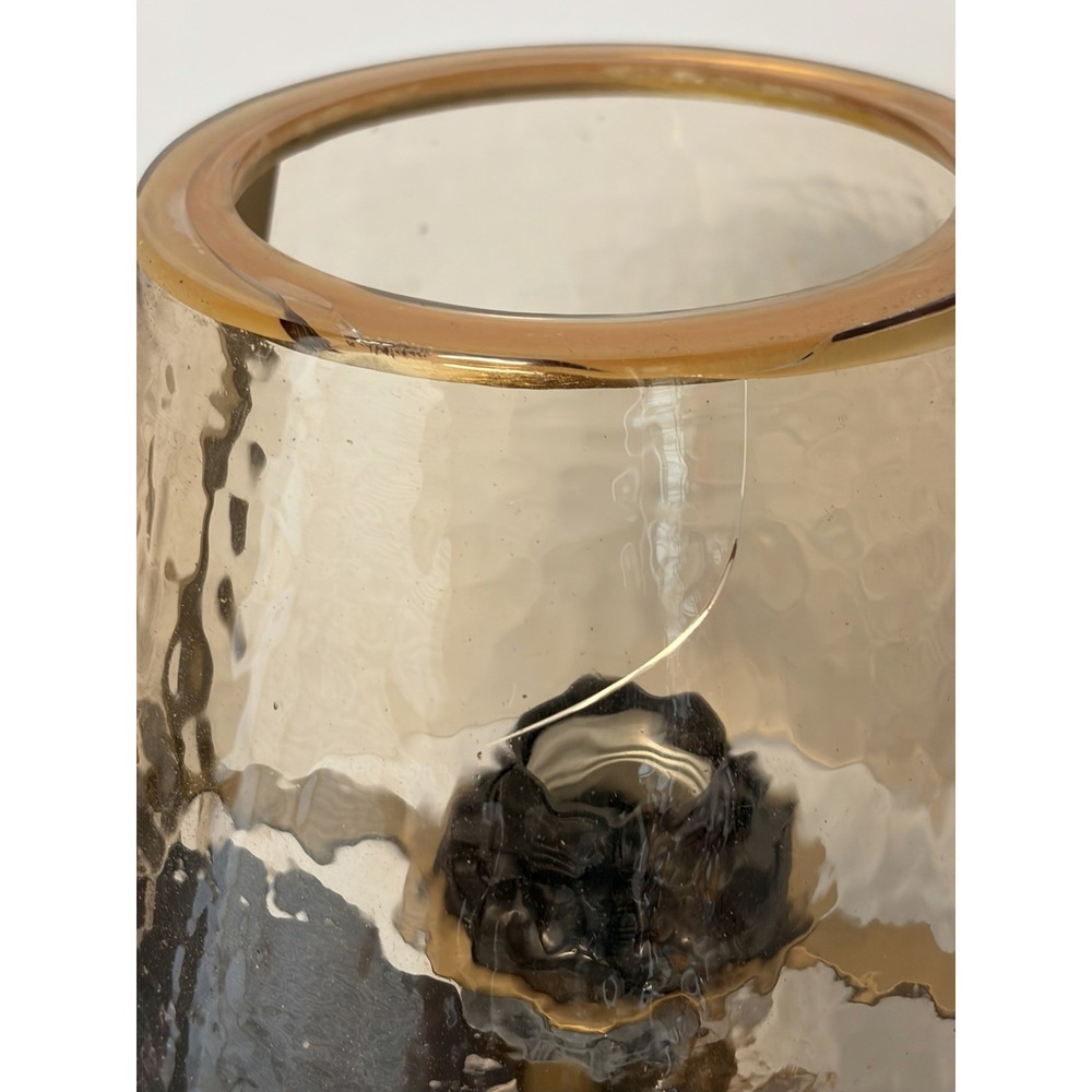 Becca Amber Textured Glass 12" Table Lamp - Brass Hardware, World Market READ! - Picture 9 of 11